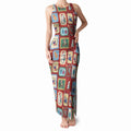 Australia Wildlife Christmas Stamp Tank Maxi Dress Red Aussie Native Animal Seamless Pattern