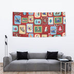 Australia Wildlife Christmas Stamp Tapestry Red Aussie Native Animal Seamless Pattern