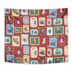 Australia Wildlife Christmas Stamp Tapestry Red Aussie Native Animal Seamless Pattern