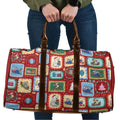 Australia Wildlife Christmas Stamp Travel Bag Red Aussie Native Animal Seamless Pattern
