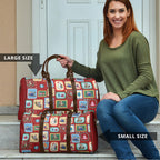 Australia Wildlife Christmas Stamp Travel Bag Red Aussie Native Animal Seamless Pattern