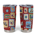 Australia Wildlife Christmas Stamp Tumbler Cup Red Aussie Native Animal Seamless Pattern