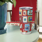 Australia Wildlife Christmas Stamp Tumbler Cup Red Aussie Native Animal Seamless Pattern