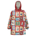Australia Wildlife Christmas Stamp Wearable Blanket Hoodie Red Aussie Native Animal Seamless Pattern