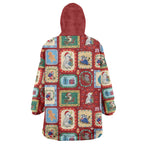 Australia Wildlife Christmas Stamp Wearable Blanket Hoodie Red Aussie Native Animal Seamless Pattern
