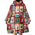 Australia Wildlife Christmas Stamp Wearable Blanket Hoodie Red Aussie Native Animal Seamless Pattern