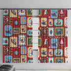 Australia Wildlife Christmas Stamp Window Curtain Red Aussie Native Animal Seamless Pattern
