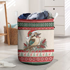 Aussie Kookaburra Christmas Laundry Basket Festive Knitted Pattern Inspired