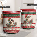 Aussie Kookaburra Christmas Laundry Basket Festive Knitted Pattern Inspired