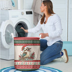 Aussie Kookaburra Christmas Laundry Basket Festive Knitted Pattern Inspired
