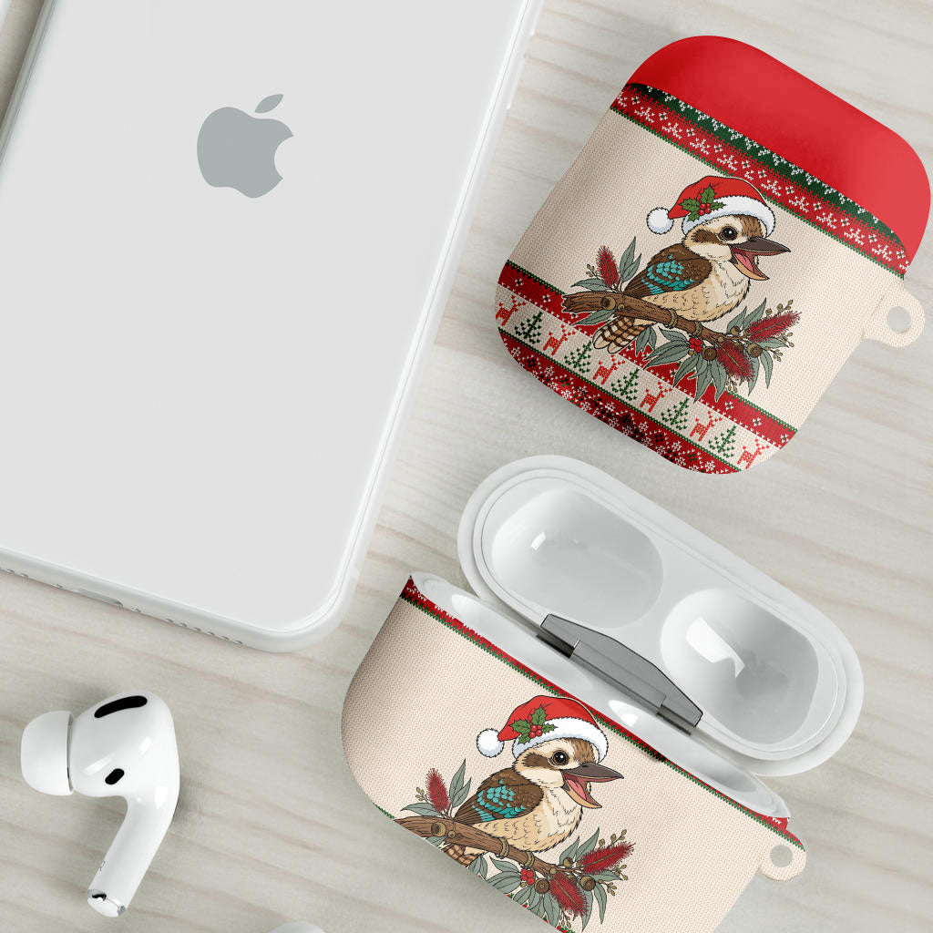 Aussie Kookaburra Christmas AirPods Case Festive Knitted Pattern Inspired