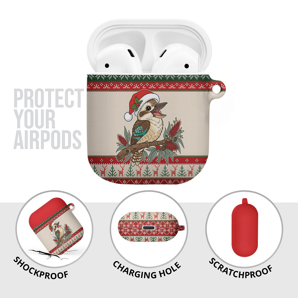Aussie Kookaburra Christmas AirPods Case Festive Knitted Pattern Inspired