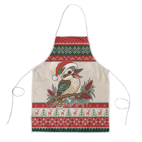 Aussie Kookaburra Christmas Apron Festive Knitted Pattern Inspired