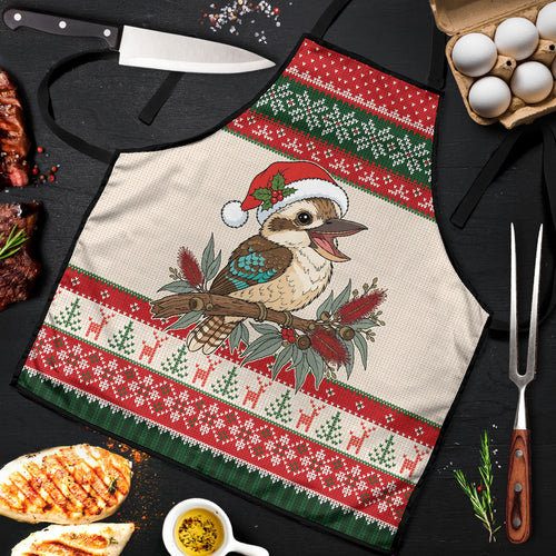 Aussie Kookaburra Christmas Apron Festive Knitted Pattern Inspired