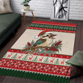 Aussie Kookaburra Christmas Area Rug Festive Knitted Pattern Inspired