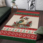 Aussie Kookaburra Christmas Area Rug Festive Knitted Pattern Inspired