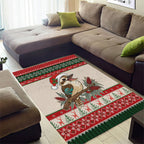 Aussie Kookaburra Christmas Area Rug Festive Knitted Pattern Inspired