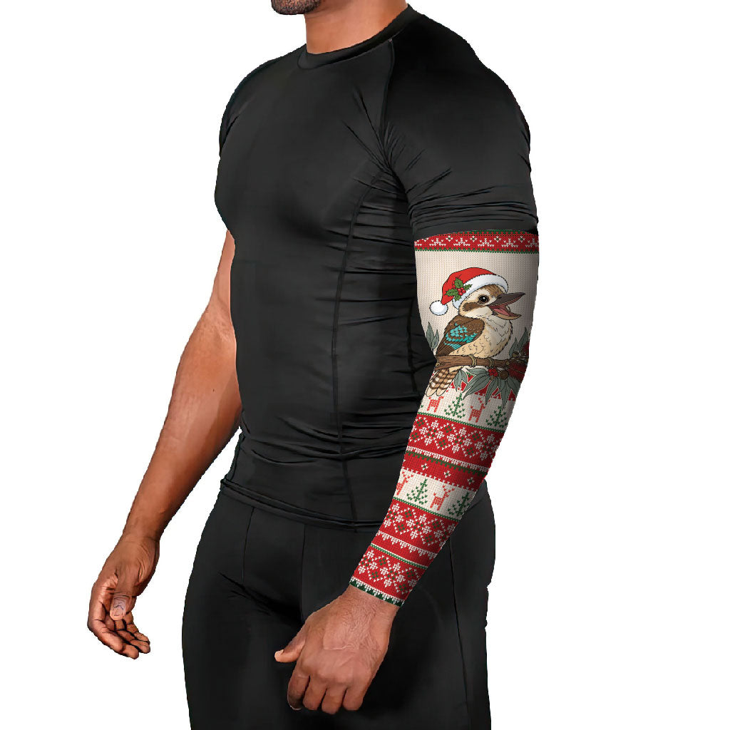 Aussie Kookaburra Christmas Arm Sleeves Festive Knitted Pattern Inspired