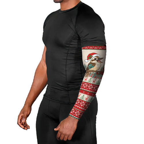Aussie Kookaburra Christmas Arm Sleeves Festive Knitted Pattern Inspired