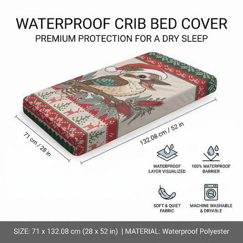Aussie Kookaburra Christmas Baby Bed Cover Festive Knitted Pattern Inspired