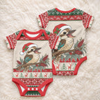 Aussie Kookaburra Christmas Baby Onesie Festive Knitted Pattern Inspired