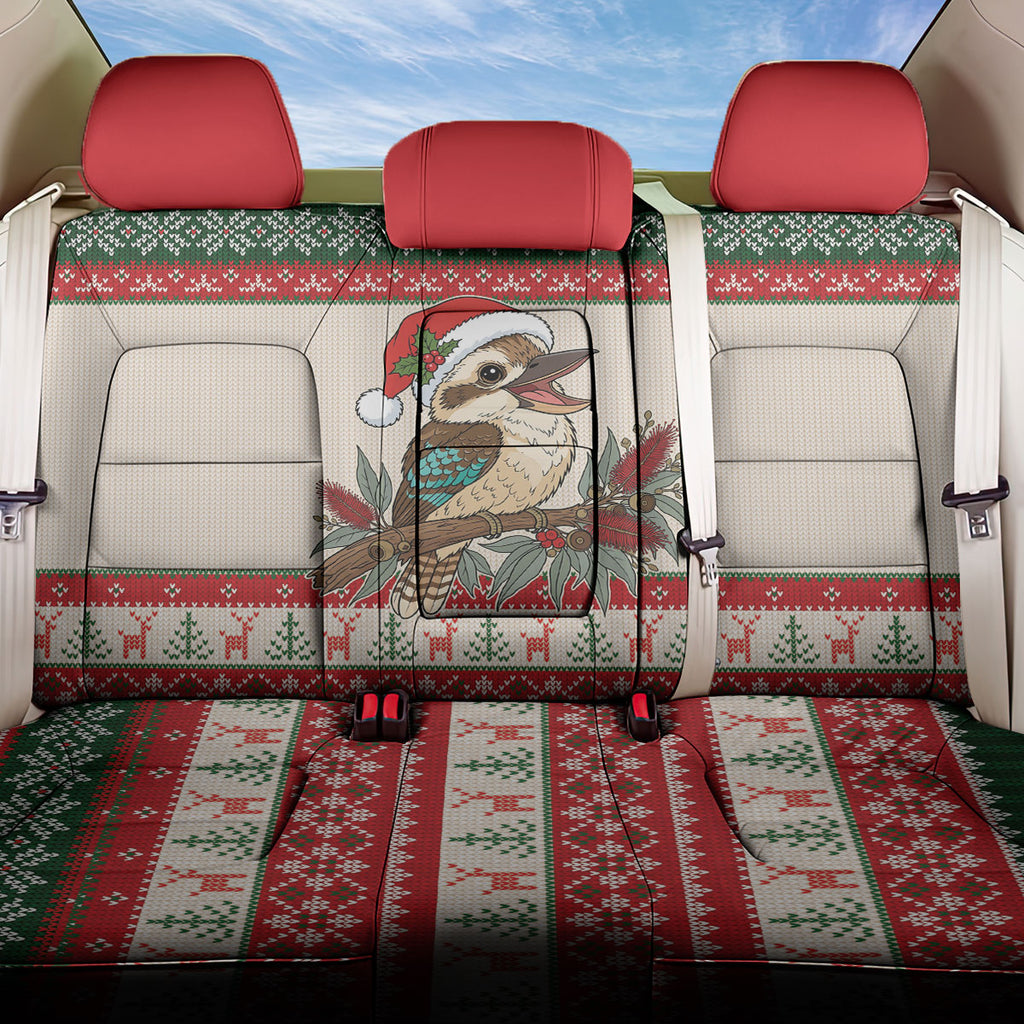 Aussie Kookaburra Christmas Back Car Seat Cover Festive Knitted Pattern Inspired