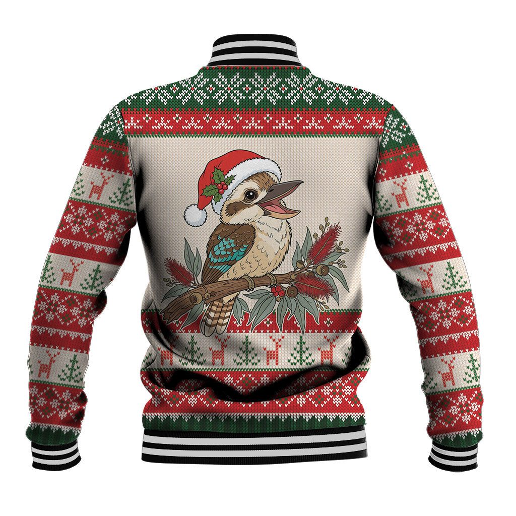 Aussie Kookaburra Christmas Baseball Jacket Festive Knitted Pattern Inspired