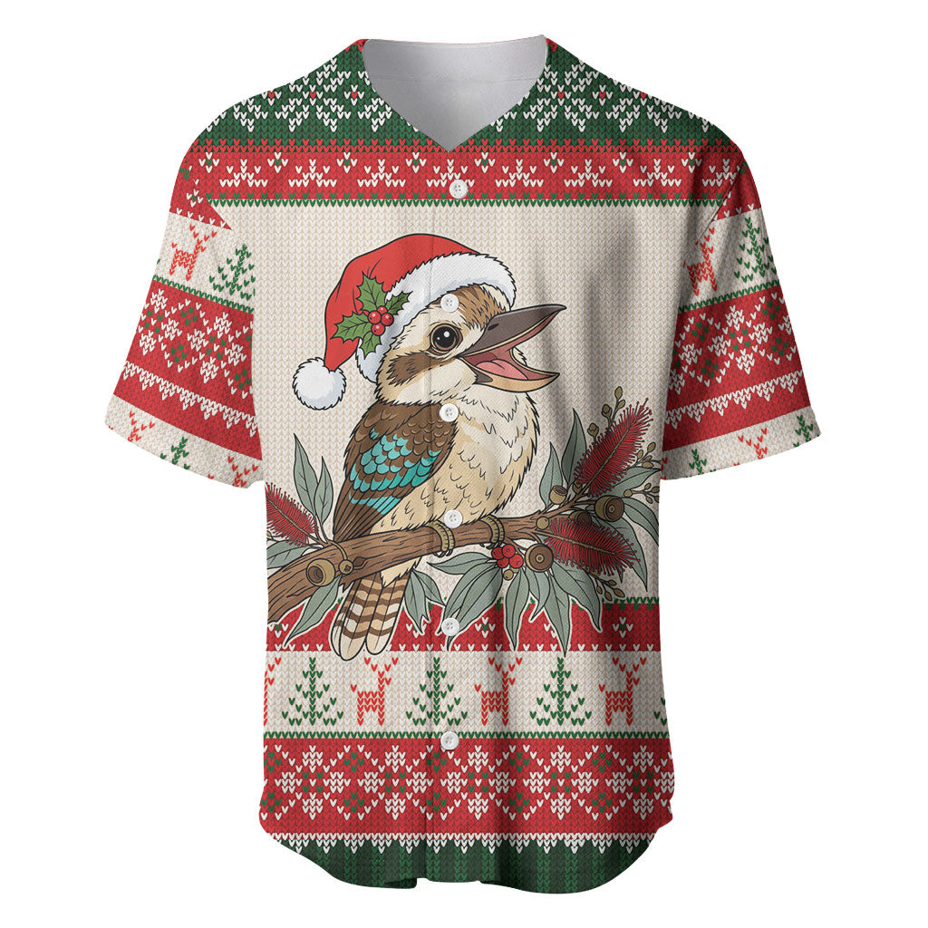 Aussie Kookaburra Christmas Baseball Jersey Festive Knitted Pattern Inspired