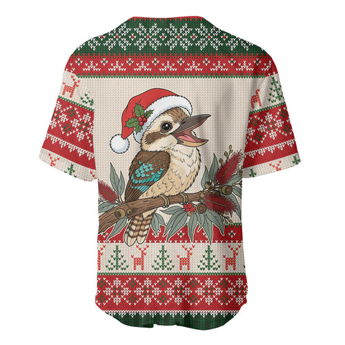 Aussie Kookaburra Christmas Baseball Jersey Festive Knitted Pattern Inspired