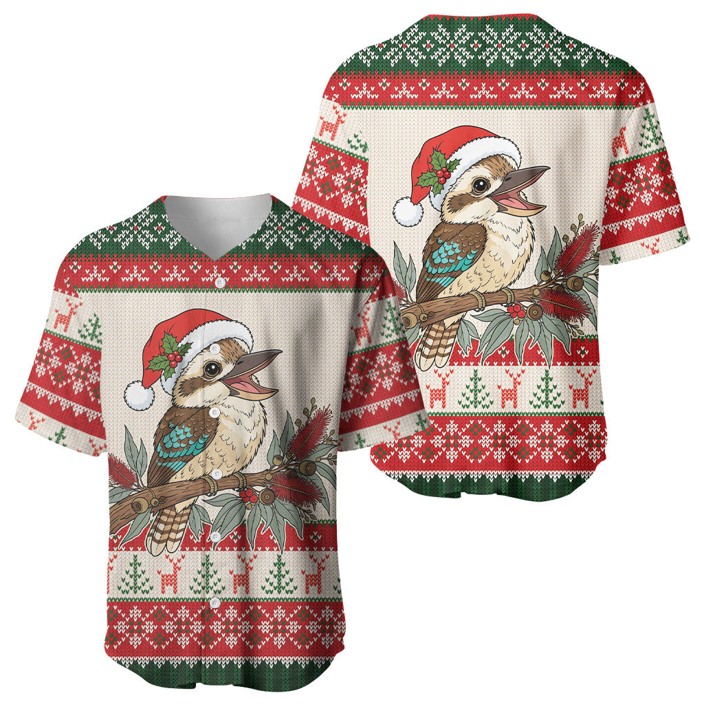 Aussie Kookaburra Christmas Baseball Jersey Festive Knitted Pattern Inspired
