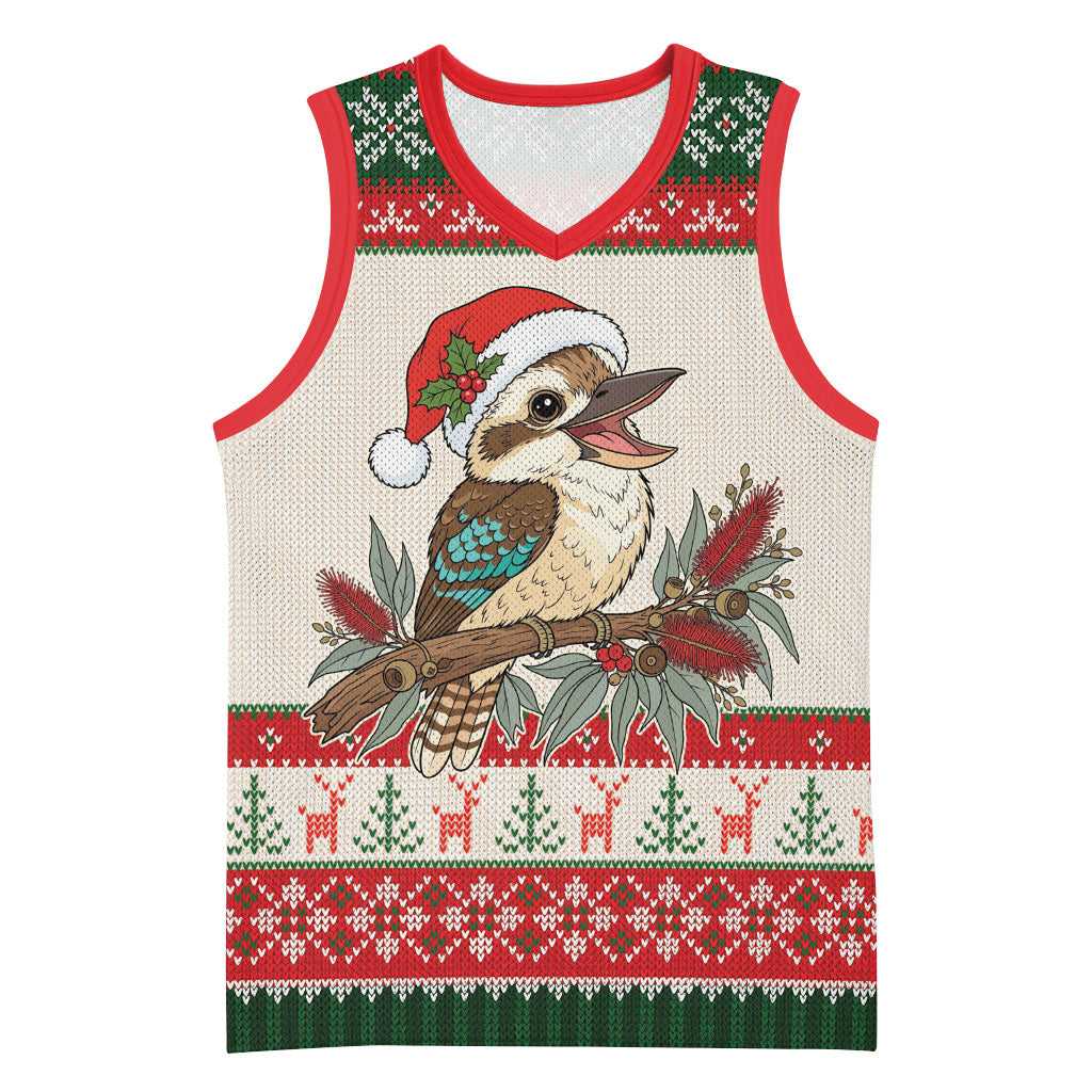 Aussie Kookaburra Christmas Basketball Jersey Festive Knitted Pattern Inspired