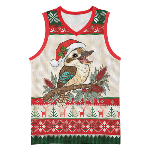 Aussie Kookaburra Christmas Basketball Jersey Festive Knitted Pattern Inspired