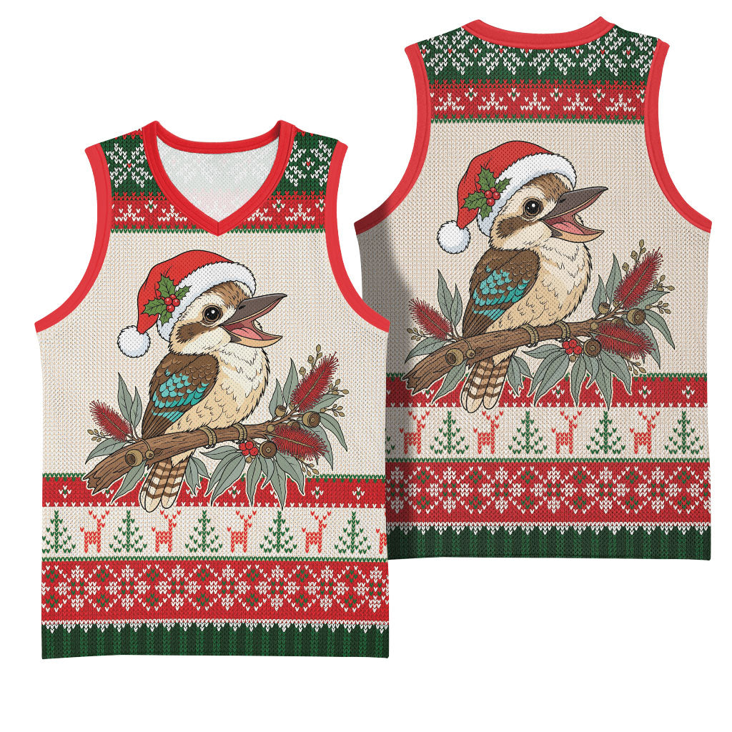 Aussie Kookaburra Christmas Basketball Jersey Festive Knitted Pattern Inspired