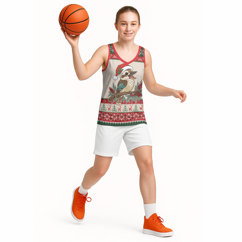 Aussie Kookaburra Christmas Basketball Jersey Festive Knitted Pattern Inspired