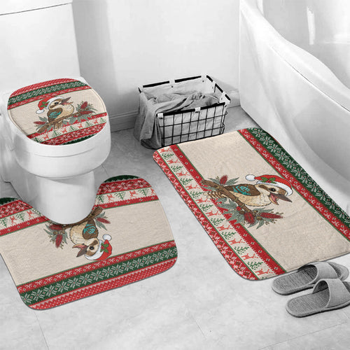 Aussie Kookaburra Christmas Bathroom Set Festive Knitted Pattern Inspired