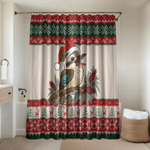 Aussie Kookaburra Christmas Bathroom Set Festive Knitted Pattern Inspired