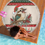 Aussie Kookaburra Christmas Beach Blanket Festive Knitted Pattern Inspired