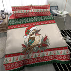 Aussie Kookaburra Christmas Bedding Set Festive Knitted Pattern Inspired