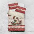 Aussie Kookaburra Christmas Bedding Set Festive Knitted Pattern Inspired