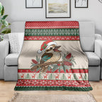 Aussie Kookaburra Christmas Blanket Festive Knitted Pattern Inspired