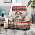 Aussie Kookaburra Christmas Blanket Festive Knitted Pattern Inspired