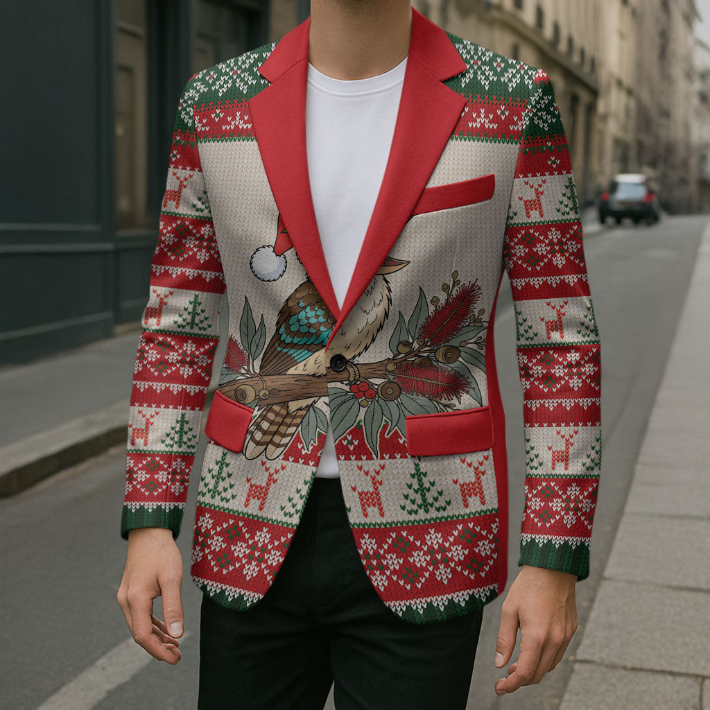 Aussie Kookaburra Christmas Blazer Festive Knitted Pattern Inspired