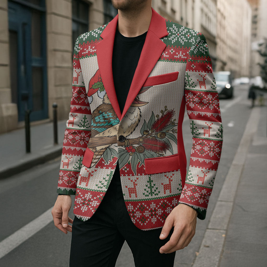 Aussie Kookaburra Christmas Blazer Festive Knitted Pattern Inspired