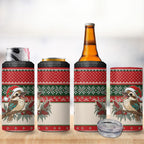 Aussie Kookaburra Christmas 4 in 1 Can Cooler Tumbler Festive Knitted Pattern Inspired