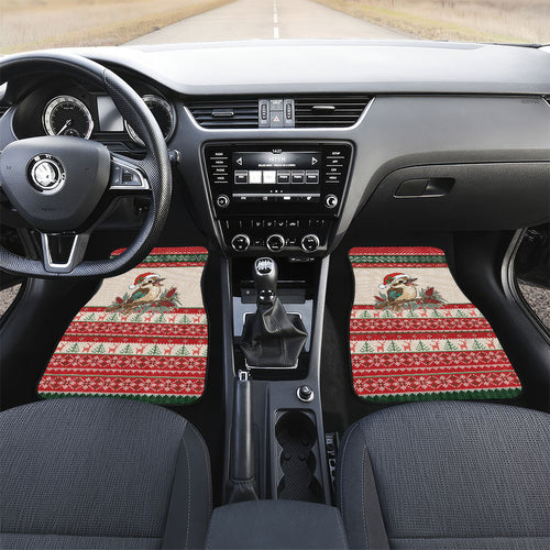 Aussie Kookaburra Christmas Car Mats Festive Knitted Pattern Inspired