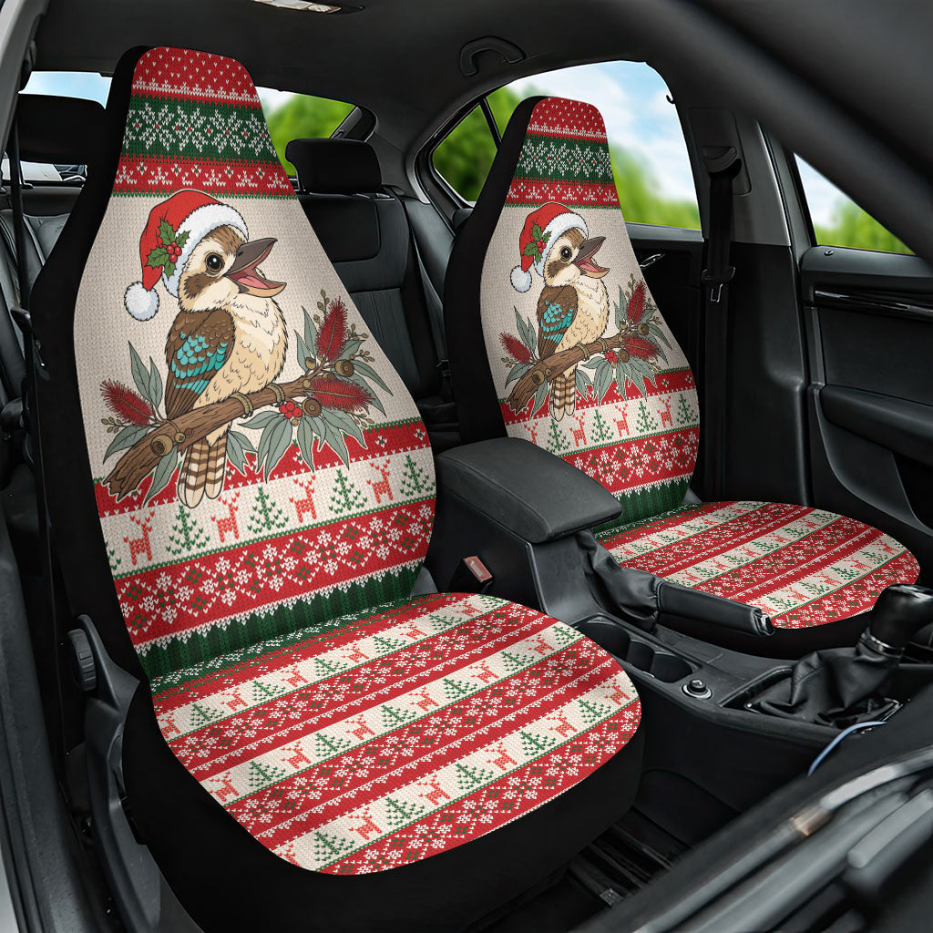 Aussie Kookaburra Christmas Car Seat Cover Festive Knitted Pattern Inspired