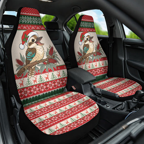 Aussie Kookaburra Christmas Car Seat Cover Festive Knitted Pattern Inspired