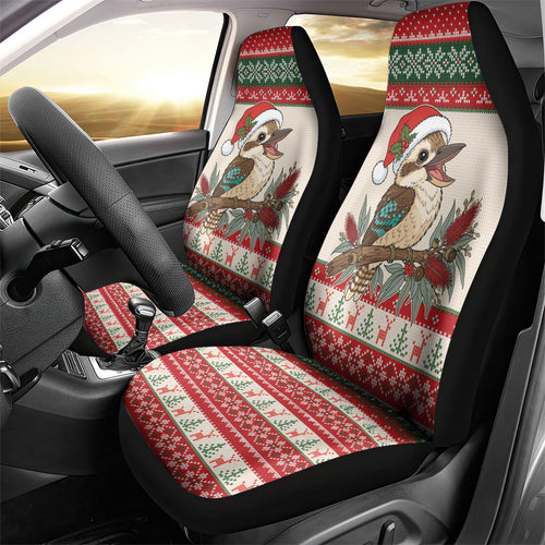 Aussie Kookaburra Christmas Car Seat Cover Festive Knitted Pattern Inspired