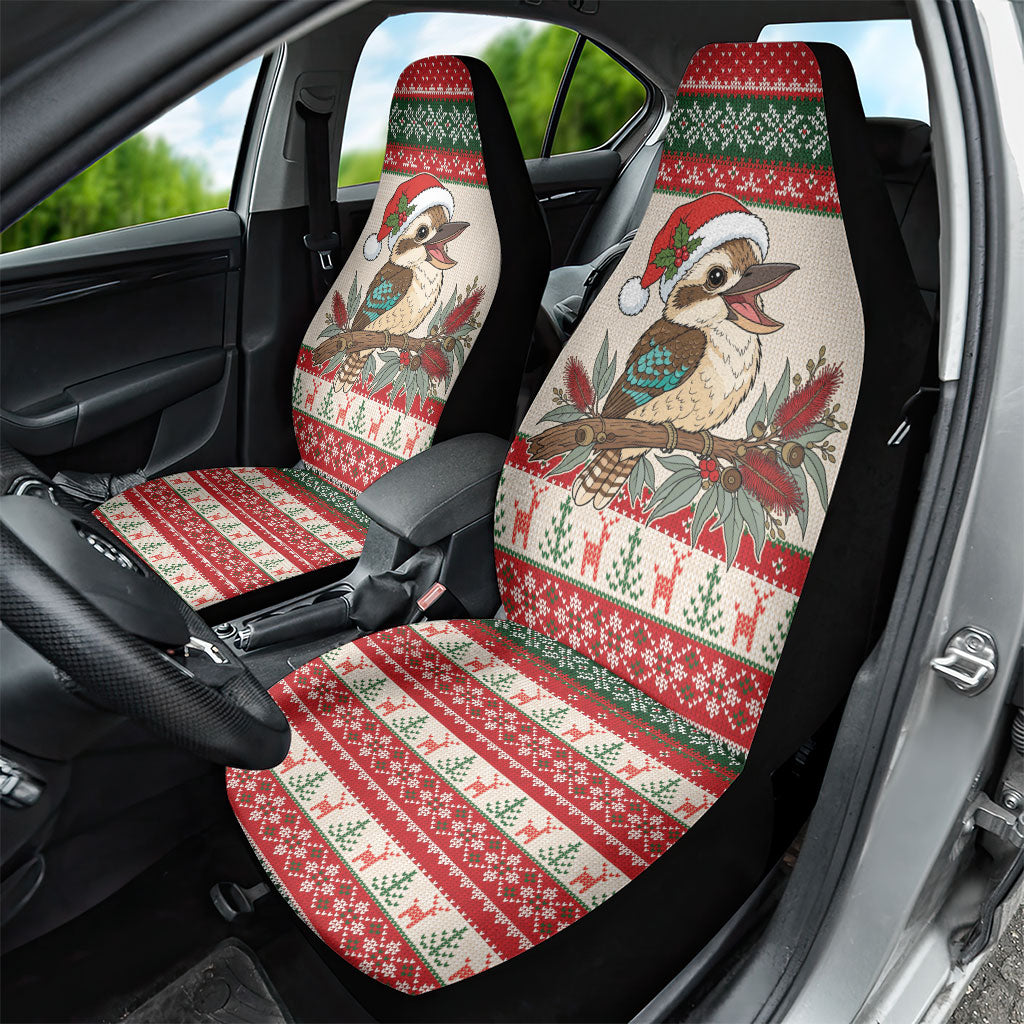 Aussie Kookaburra Christmas Car Seat Cover Festive Knitted Pattern Inspired