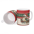 Aussie Kookaburra Christmas Ceramic Mug Festive Knitted Pattern Inspired